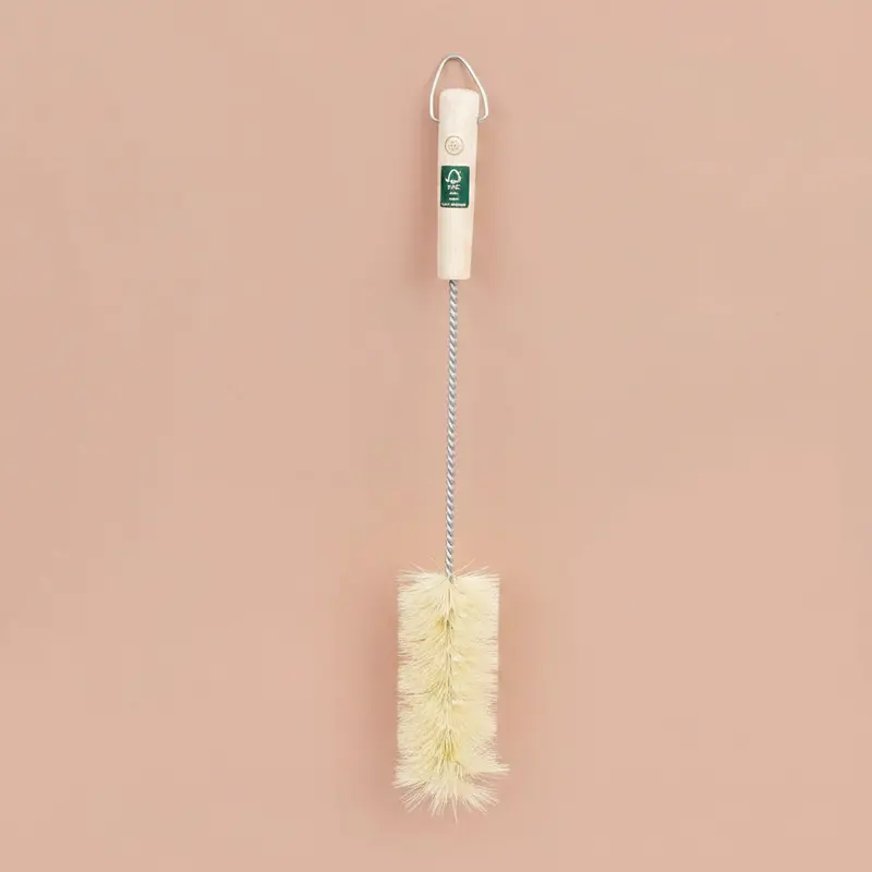 Natural Bristle Wooden Handle Bottle Brush