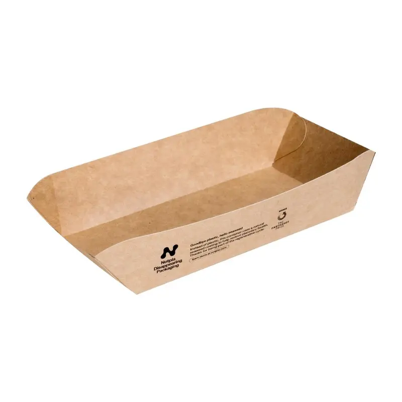 Notpla 8"x5" Rectangular Trays - Kraft (400 Pack)