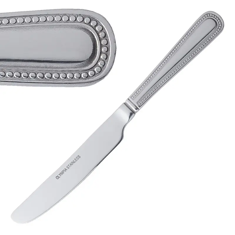 Olympia Bead Solid Handle Dessert Knife (12 Pack)