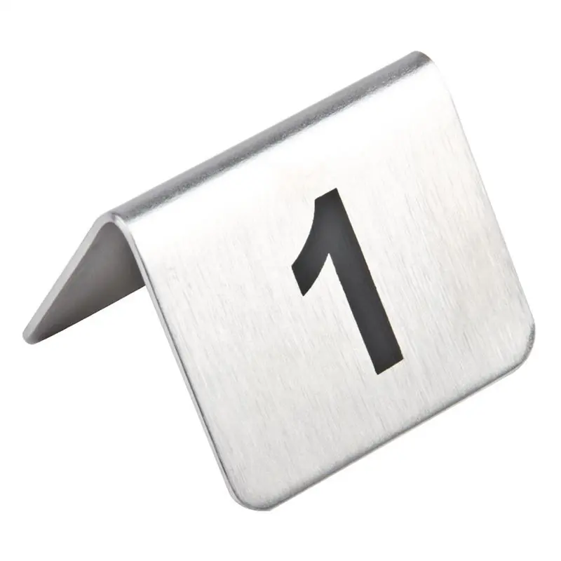 Olympia Brushed Steel Table Numbers 1-10