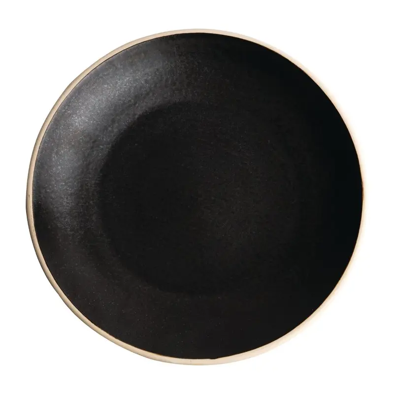 Olympia Canvas Concave Plate Delhi Black 270mm (Pack of 6)