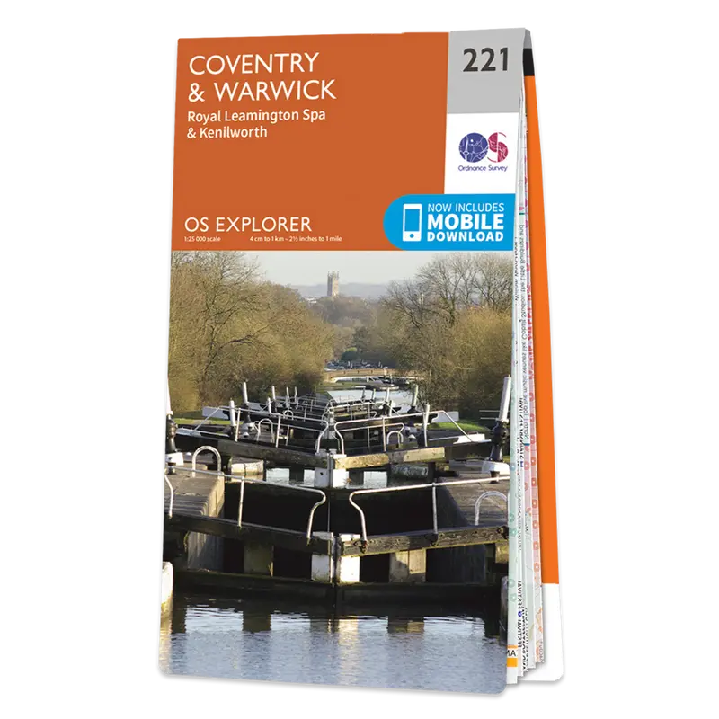 Ordnance Survey Explorer 221 Map Coventry & Warwick