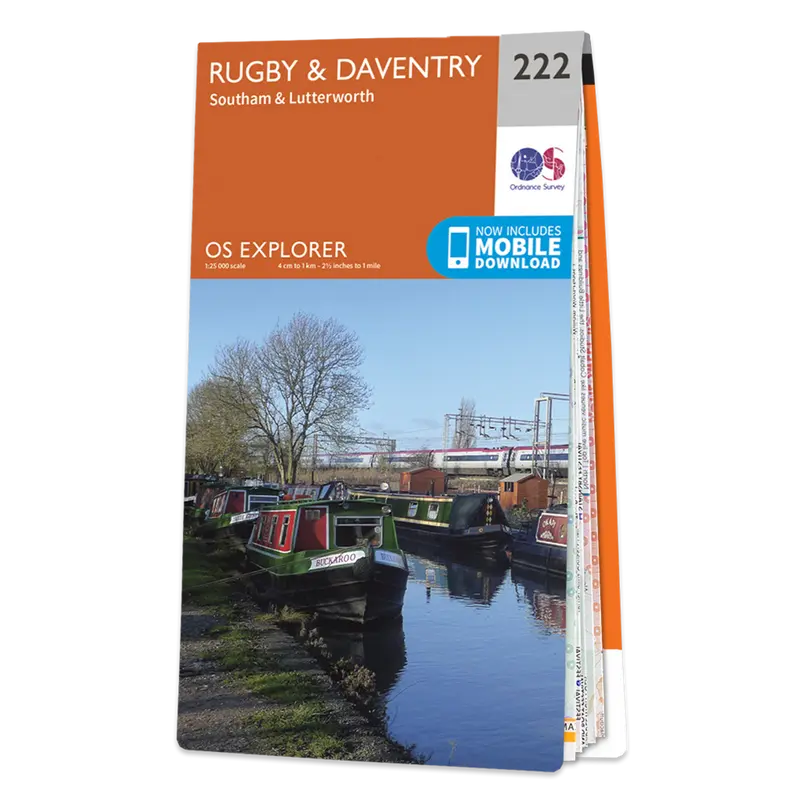 Ordnance Survey Explorer 222 Map Rugby & Daventry