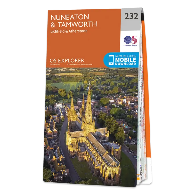 Ordnance Survey Explorer 232 Map Nuneaton & Tamworth