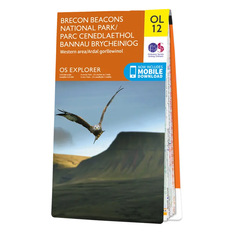 Ordnance Survey Explorer OL12 Map Brecon Beacons National Park Western Area