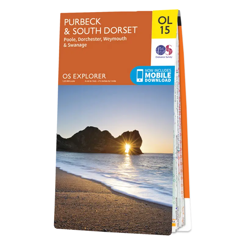 Ordnance Survey Explorer OL15 Map Purbeck & South Dorset