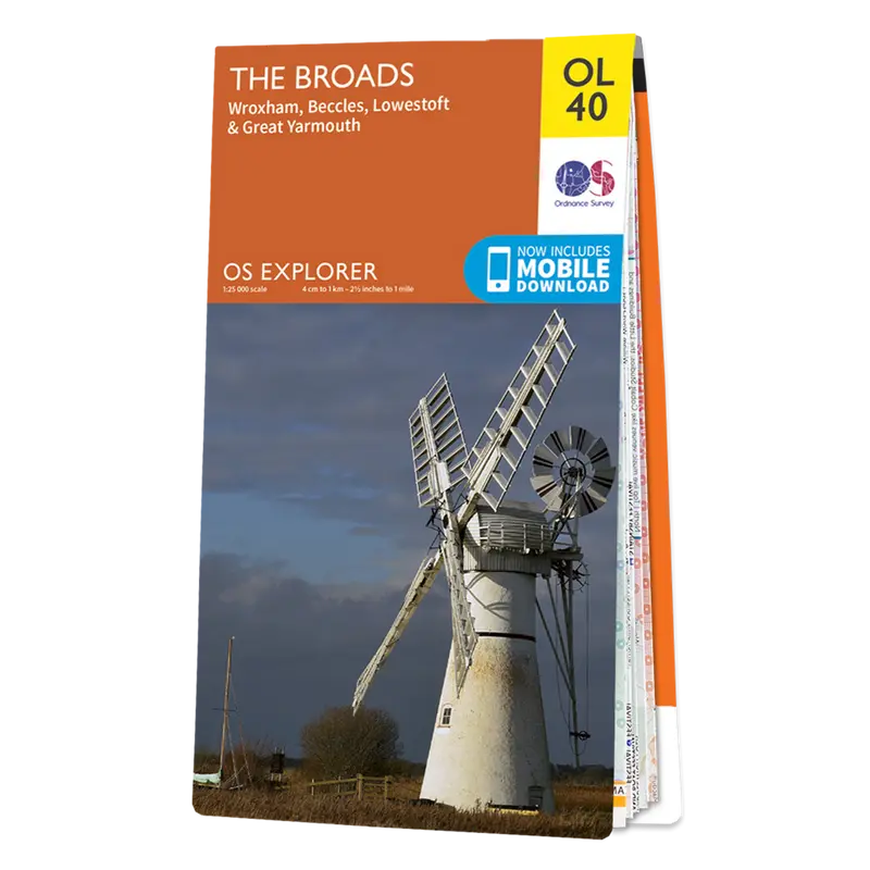 Ordnance Survey Explorer OL40 Map The Broads