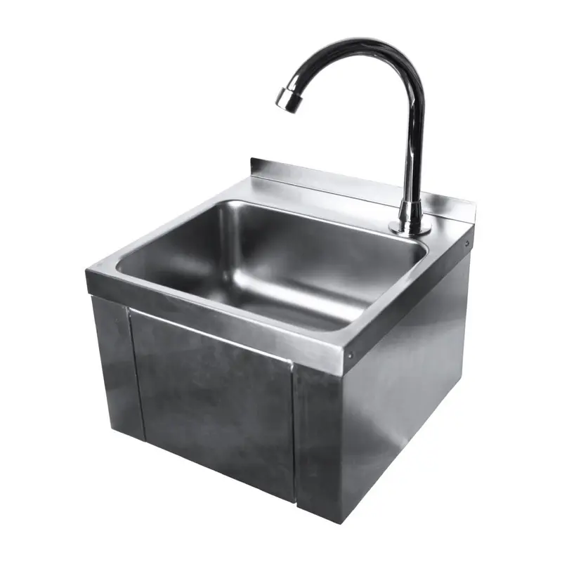 Oxford Hardware Stainless Steel Square Knee Operated Hand Wash Basin