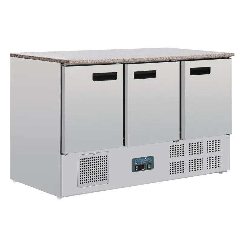 Polar G-Series 3 Door Counter Fridge with Granite Top 368Ltr