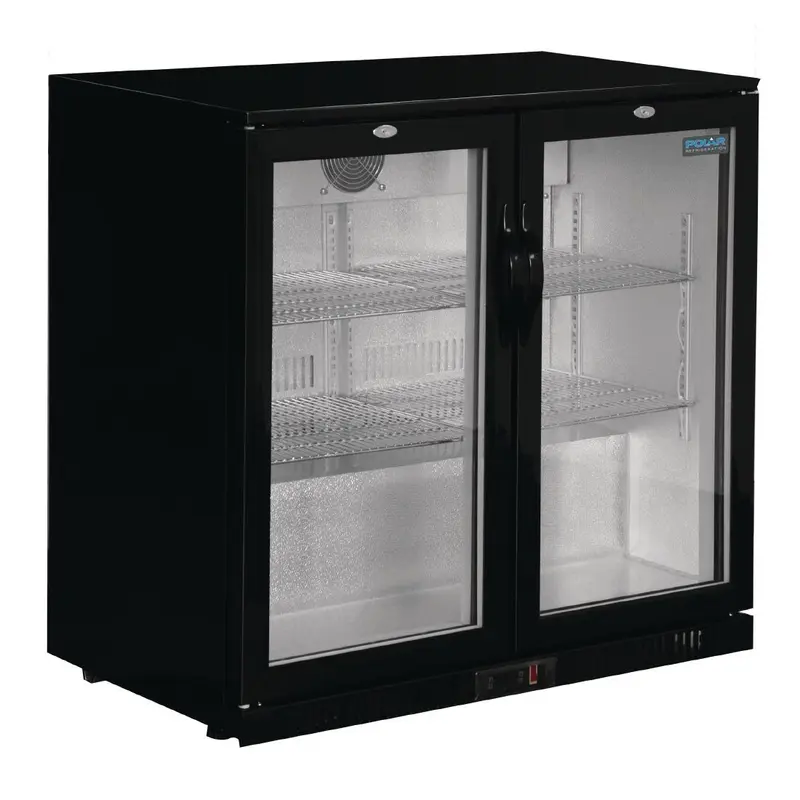 Polar G-Series Back Bar Cooler with Hinged Doors Black 208Ltr