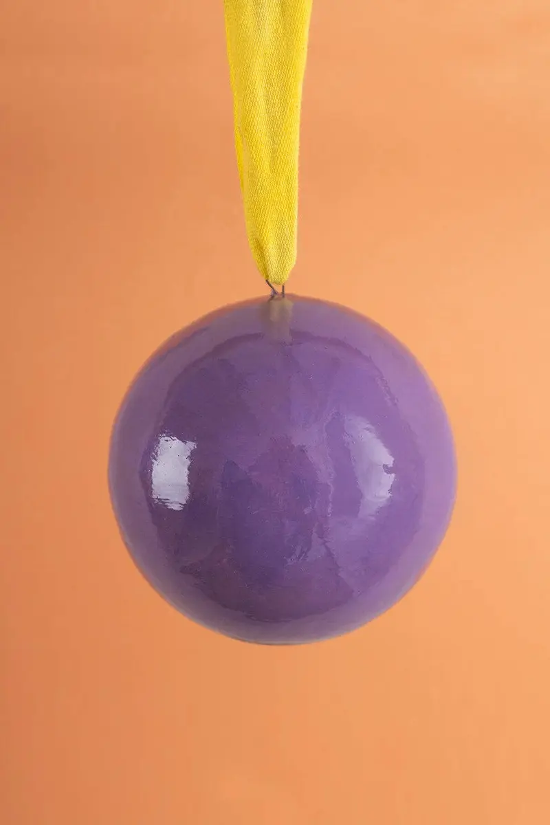 Purple and Yellow Colourblock Bauble