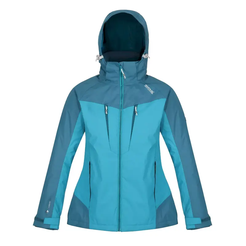 Regatta Ladies Winter Calderdale Waterproof Jacket | Pagoda Blue Dragonfly