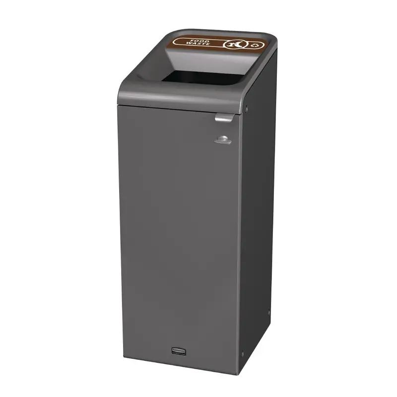 Rubbermaid Configure Recycling Bin with Food Waste Label Brown 57Ltr