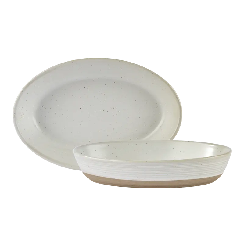Rustico Dove Oval Dish - 21 x 14cm / 20.25" x 5.5" - Pack of 6