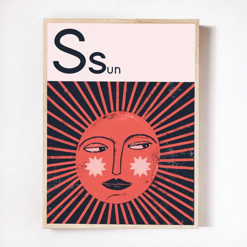 S for Sun print