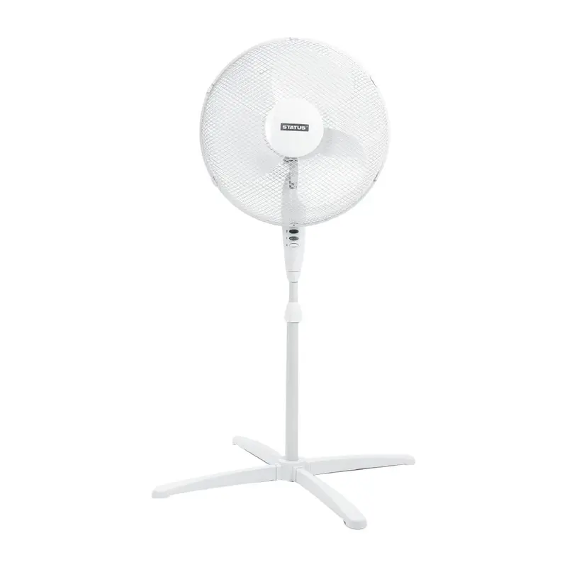 Status 16" Oscillating White Stand Fan