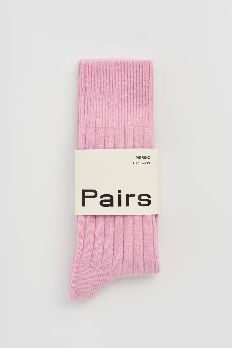 Sugar Pink Merino Wool Bed Socks