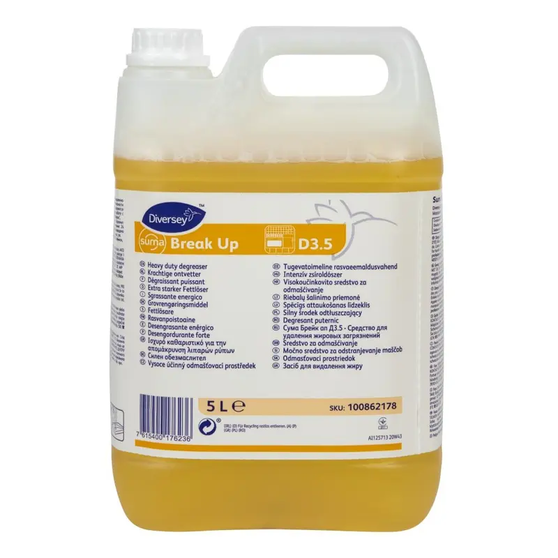 Suma Break Up D3.5 Heavy-Duty Kitchen Degreaser Concentrate 5Ltr (Pack of 2)