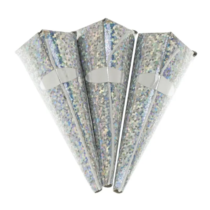 Swantex Silver Holographic Cone Party Poppers (Pack of 50)