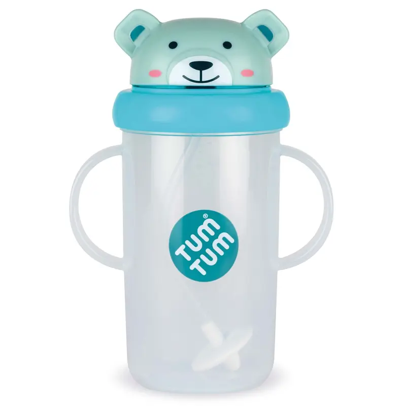 Tall Tippy Up Sippy Cup, with Weighted Straw (Valve Free), Boris Bear, 300ml, Series 3