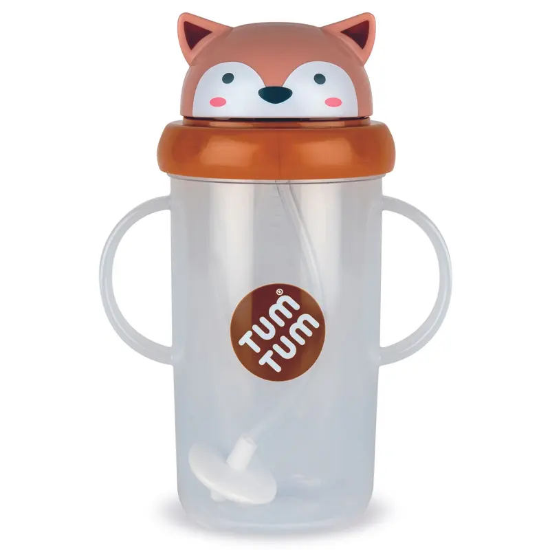 Tall Tippy Up Sippy Cup, with Weighted Straw (Valve Free), Fergus Fox, 300ml, Series 3