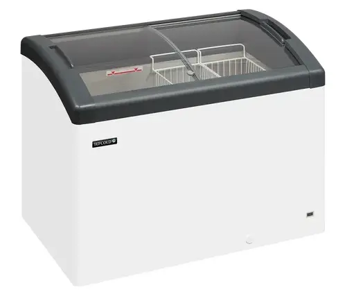 Tefcold FOCUS 106 Grey 270L Sliding Curved Glass Lid Chest Freezer