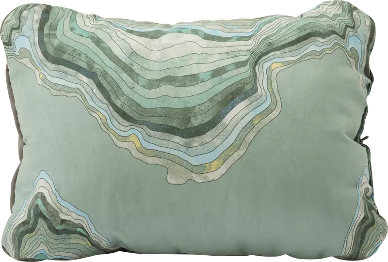 Thermarest Compressible Pillow Cinch Regular Sage Topo Waves