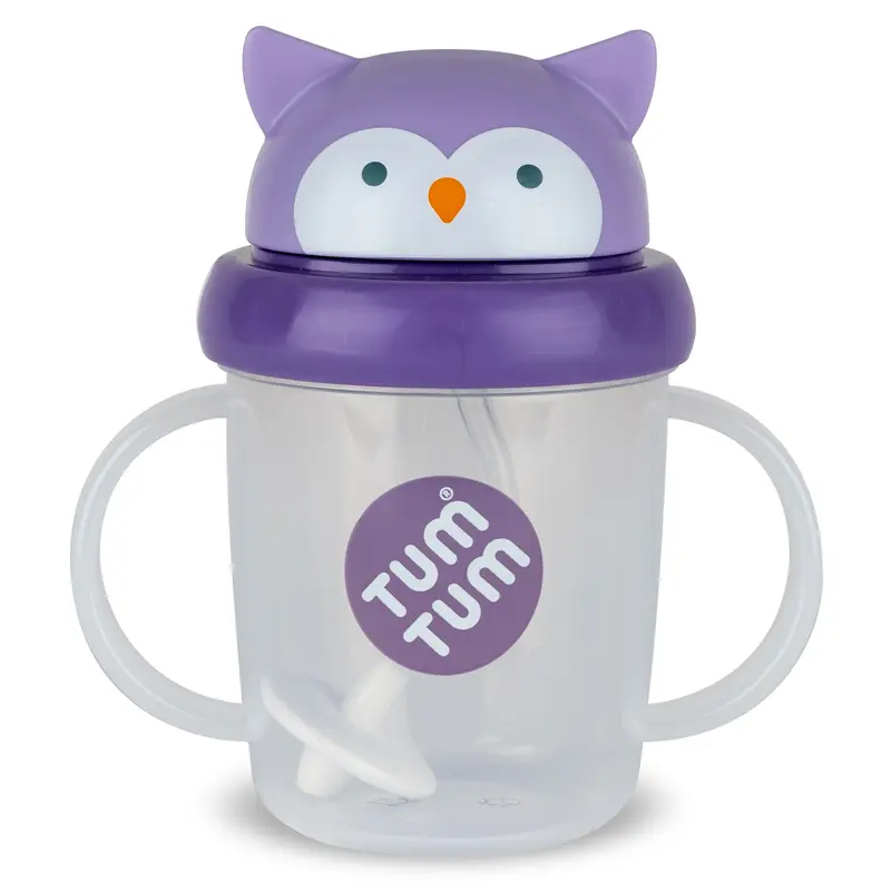 Tippy Up Sippy Cup (Series 3), with Weighted Straw (Valve Free), Olivia Owl, 200ml