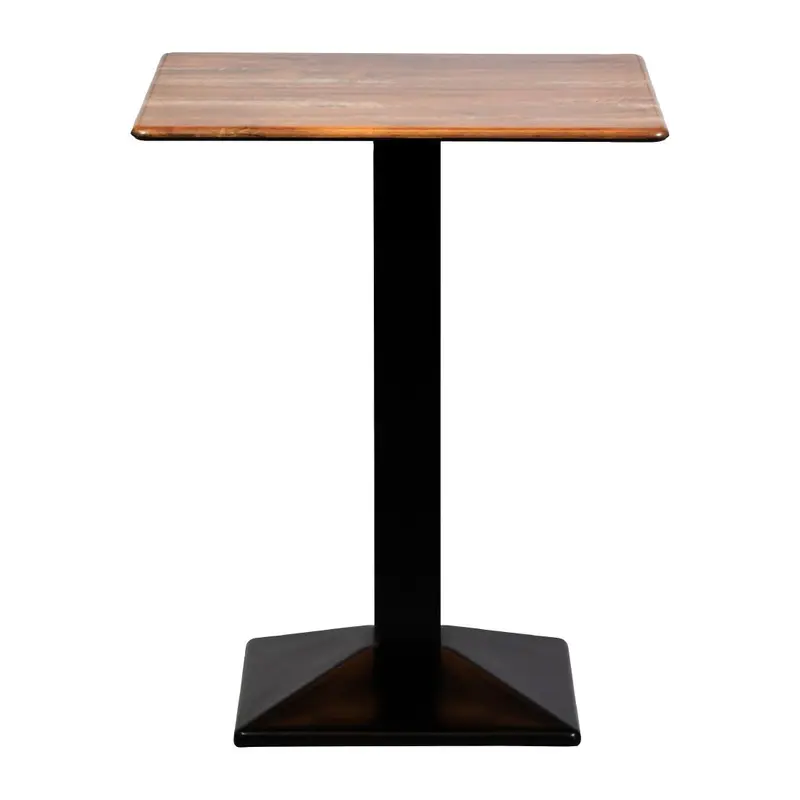 Turin Square Poseur Table Planked Oak 700x700mm