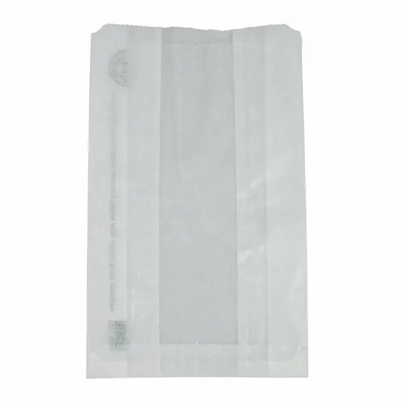 Vegware Compostable Glassine Hot Food Bags With NatureFlex Window Large (Pack of 500)