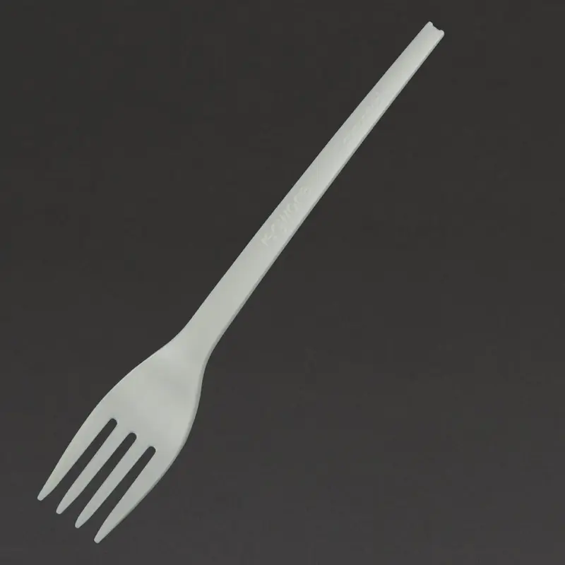 Vegware Lightweight Compostable CPLA Forks White (Pack of 50)