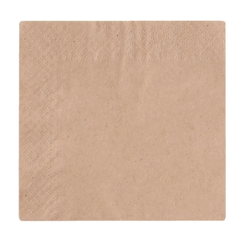 Vegware Recycled 2-Ply Cocktail Napkins Kraft 24x24cm (4000 Pack)