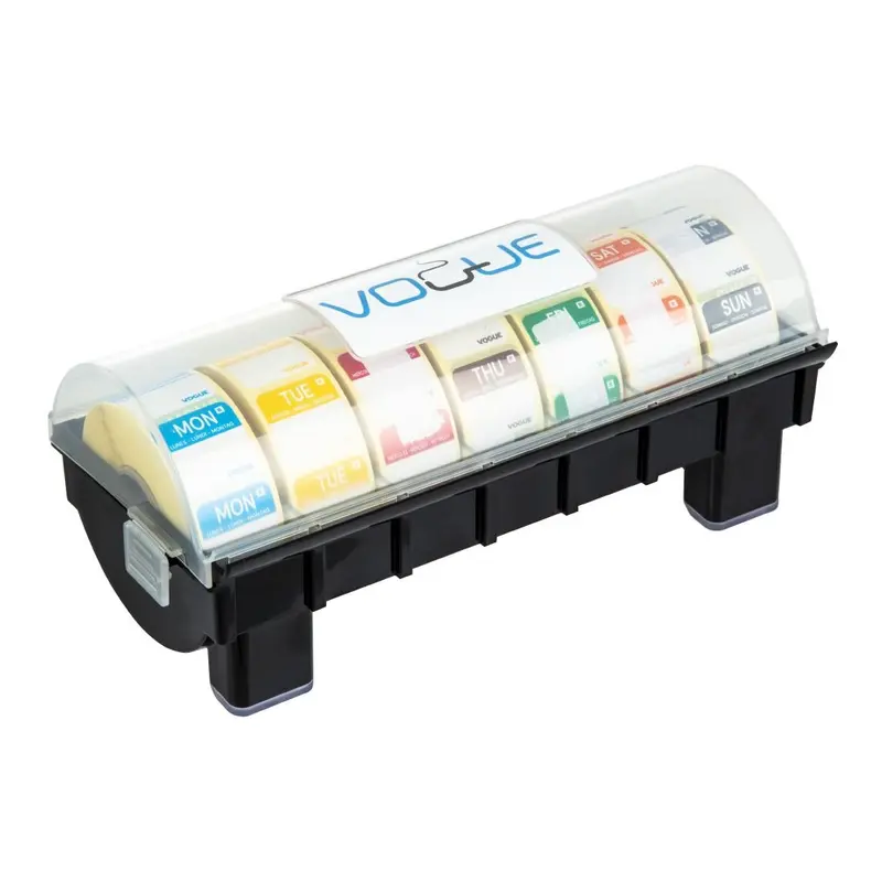 Vogue Removable Colour Coded Food Labels with 1" Dispenser