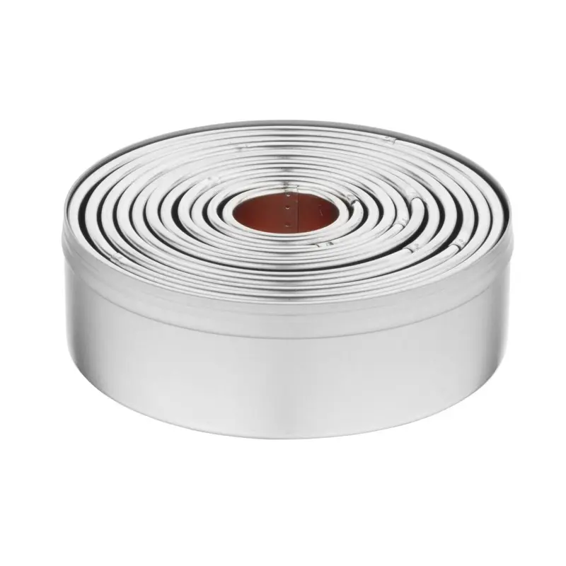 Vogue Stainless Steel Round Plain Cutters (12 Pack)